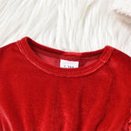 Baby Girl's Christmas Velvet Dress with PP shorts & Hat Set ,Pom pom Trim baby girl clothes,크리스마스 아기의상 ,vestido bebê menina luxo