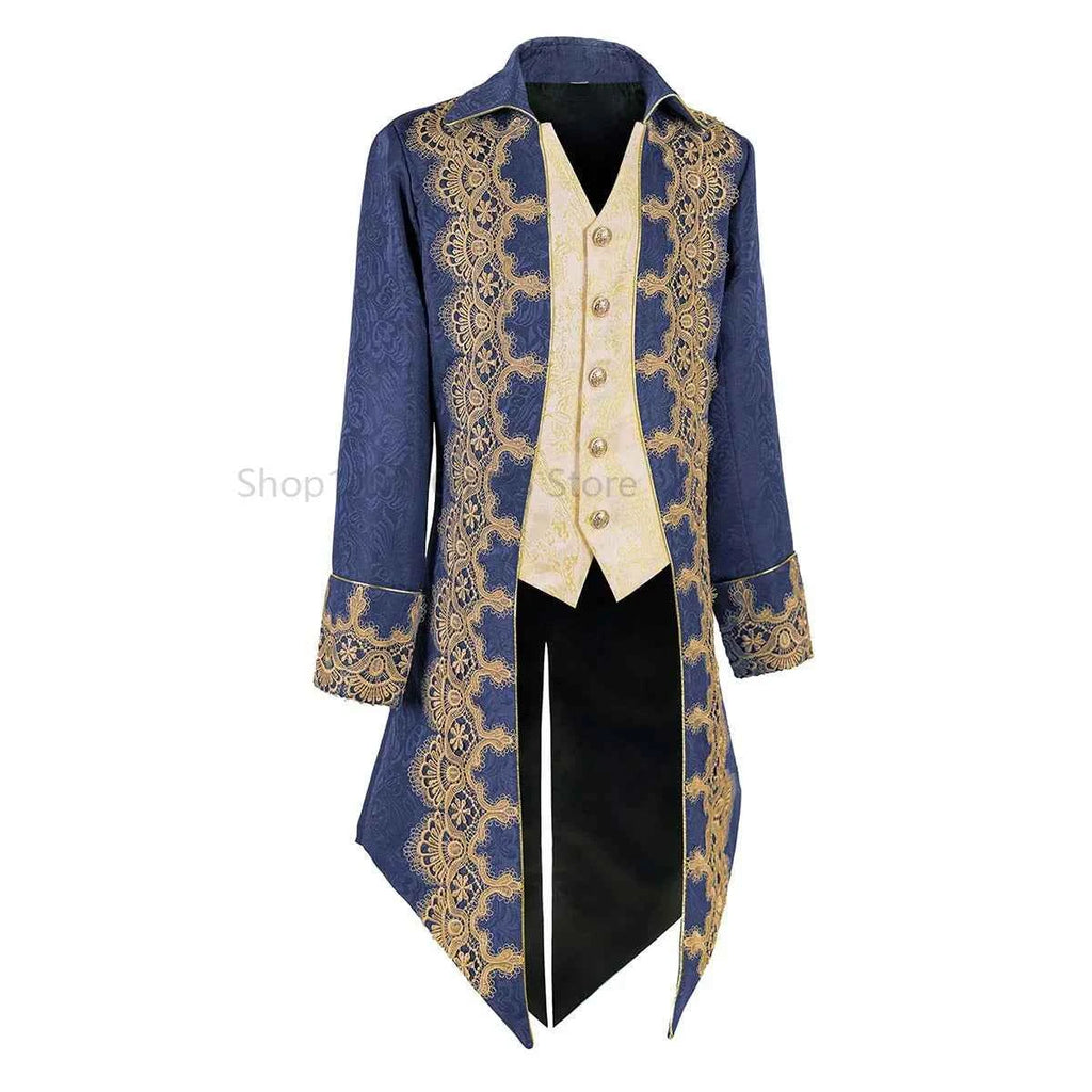 Men Steampunk Gothic Victorian Jacket Vintage Purple Velvet Tailcoat Medieval Frock Coat Uniform Renaissance Costume Homme XXXL