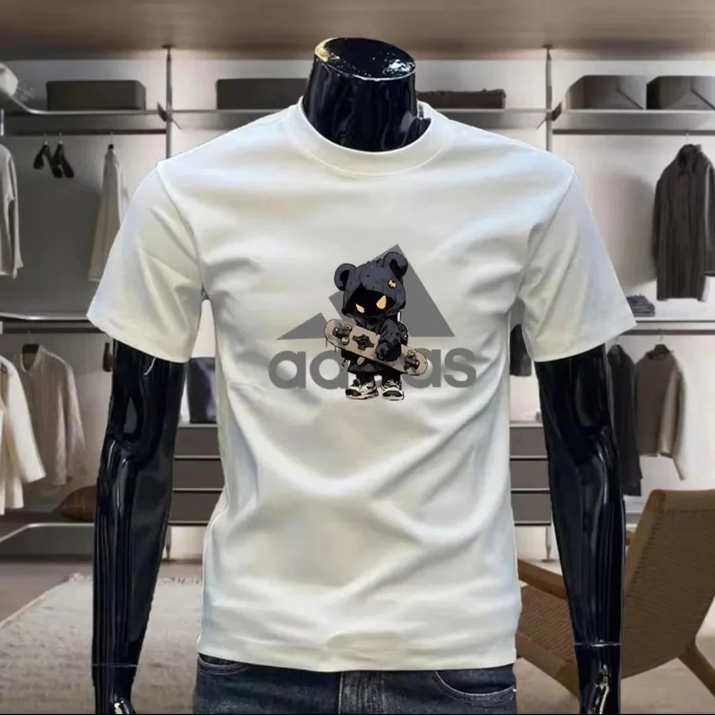 2026 Spring and summer American New Pure Cotton T-shirt with Round Neck, High-quality Luxury, Best-selling and Trendy Style