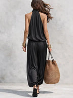 Women 2 Piece Outfit Pleated Collar Sleeveless Vest & Casual Pants Set Elegant High End Commuter Matching Suit European Style