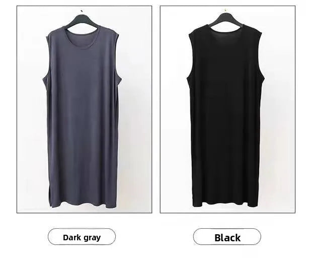 Men's Sleepwear Vest Long Dress Comfortable Home Clothes Bathrobe Sexy Nightwear Spring Summer Autumn Winter Youth Pajamas ﻿