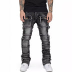 Jean homme évasé avec patch – Workwear streetwear