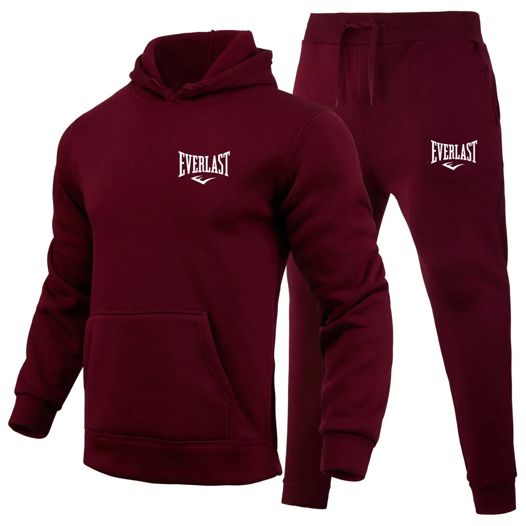 2025 Hot-selling Everlast men's sportswear sets, hooded sweatshirts, sweatpants, casual and fashionable sportswear