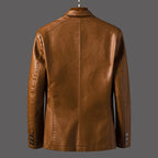 Veste homme en simili-cuir PU – Col à revers et coupe ajustée