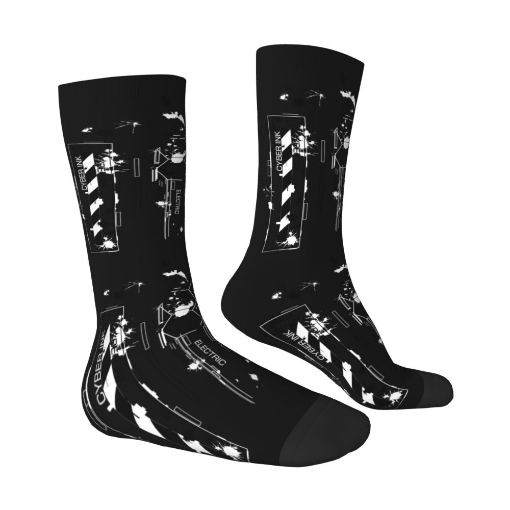 Techwear Men's Crew Socks Unisex Fun Japanese Future Tech Street Wear Style Spring Summer Autumn Winter Dress Socks
