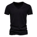 T-shirt homme en coton – Col V slim casual