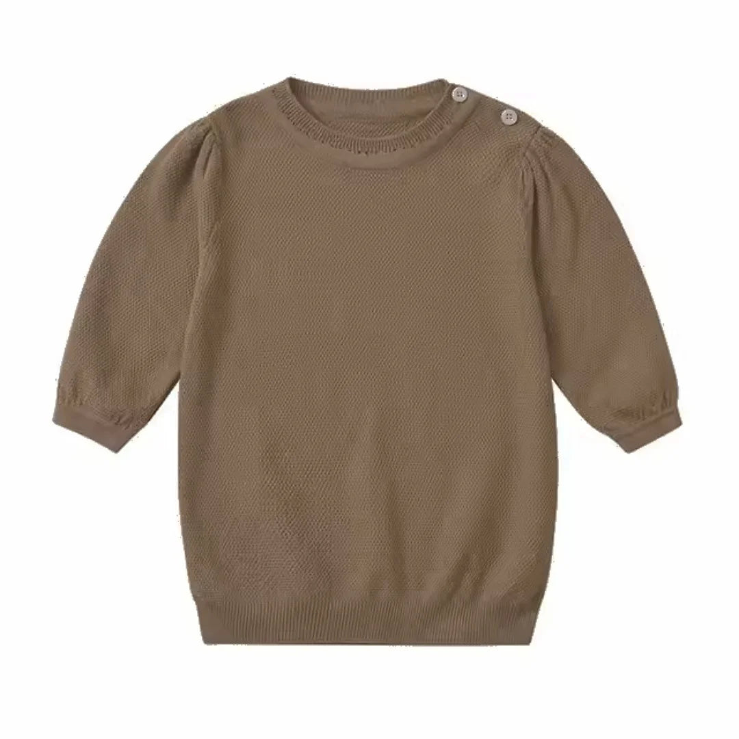 Children Boutique Cover Elbows Clothes Sweater Baby Knit Top Girls Knitted White Tops Kids Pullover High Quality Clothing