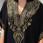 Boho Dress Women's Fashion Cotton Embroidered Beach Sun Protection