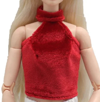 New 30cm 1/6 Doll jeans shorts velvet velvet halterneck vest set Daily Wear Clothes for Barbies doll Accessories
