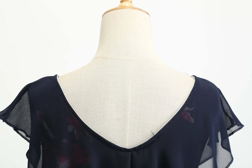 Dresses For Women Summer Style 2025 New Elegant Floral Printing Splicing Sexy Dresses Casual Office Lady Vestido Female Clothing