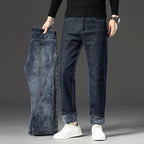 2026 Winter Fleece Thick Warm Men Jeans Slim Skinny Stretch Straight Classic Version of  Denim Plush Pants Male Brand Clothing