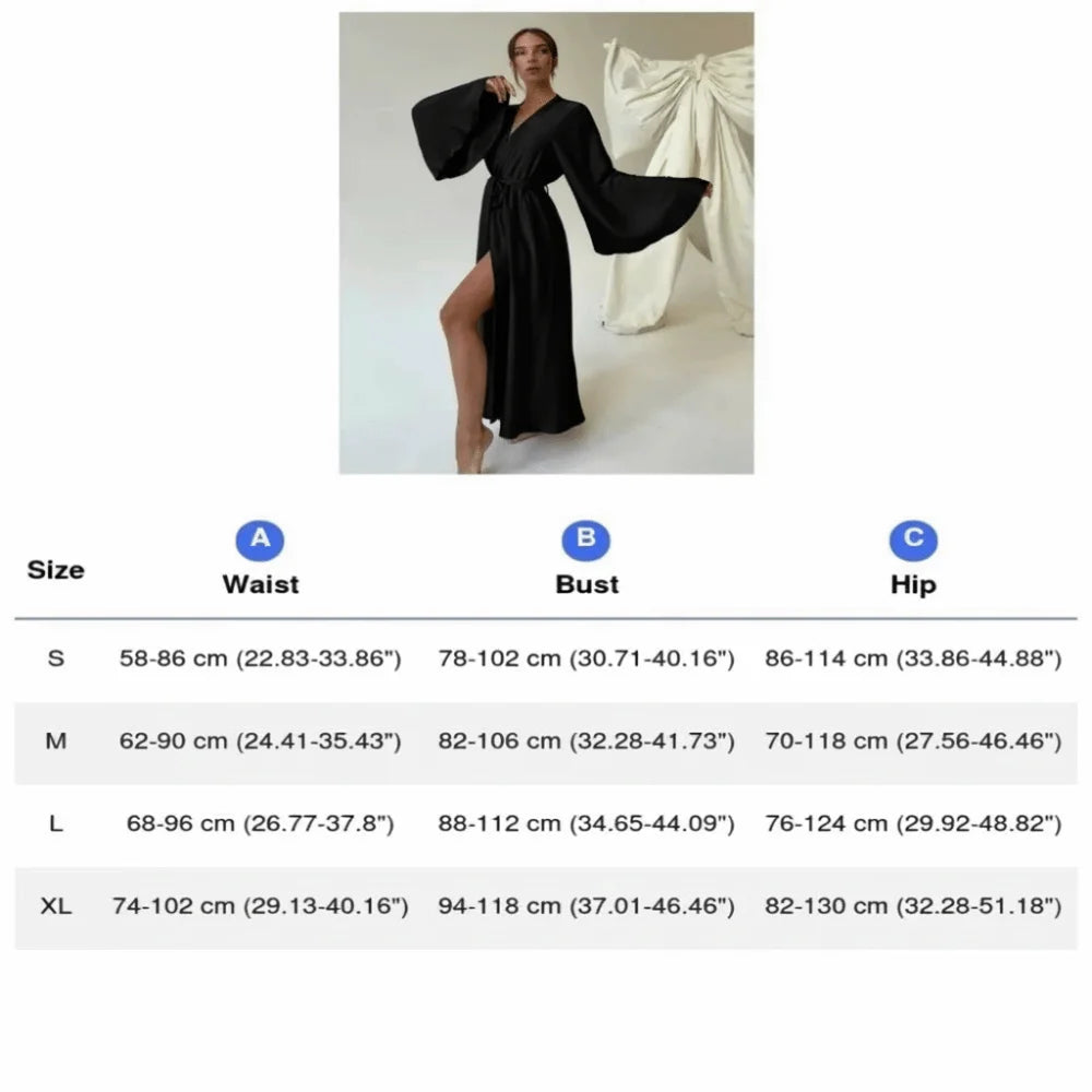 Robe longue femme d’hiver – Ceinture et manches longues