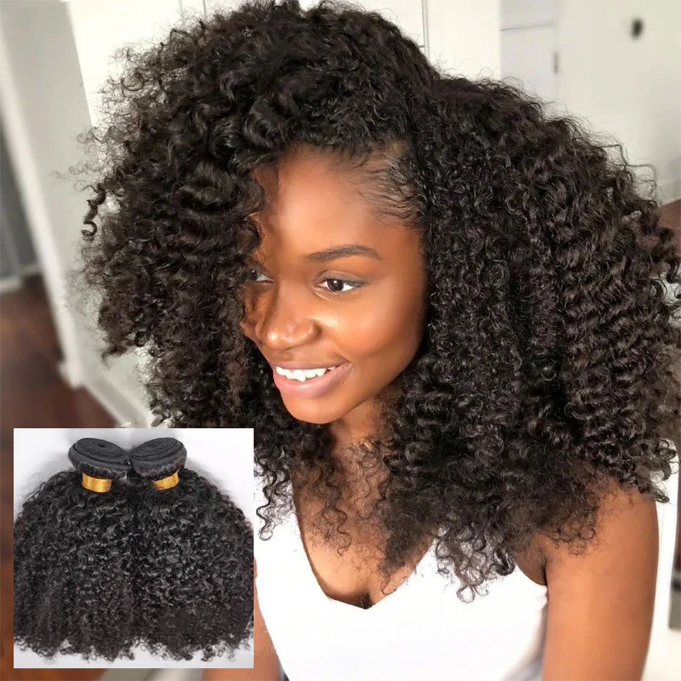 16A Indian Kinky Curly Hair Bundles 1/2/3 Bundles Deal Raw Unprocessed Human Hair Weave Tissage Cheveux Humain Hair Extensions