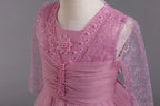 Retro Lace Kids' Dresses Beadding Draped Tulle Party Dress for Girls