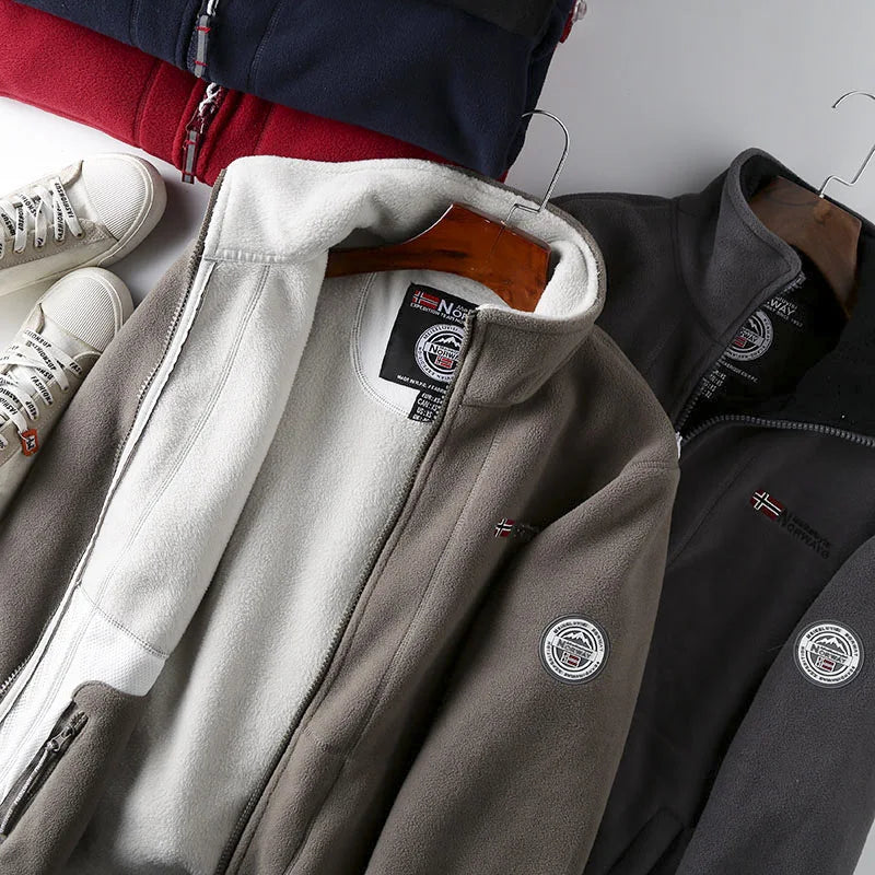 2025 New Winter Thicken Fleece Men Jacket Pockets Casual Polar Jackets Outdoor Cold-Proof Warm Overcoat Plus Size Outwear
