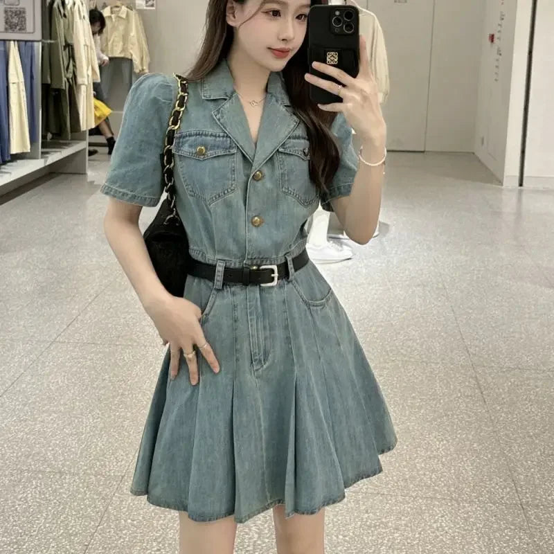 Female Dresses Coquette Bodycon Beach Sexy Corset Women's Dress Tight Denim Fashion Summer 2025 Korean Style Clothing One Pieces