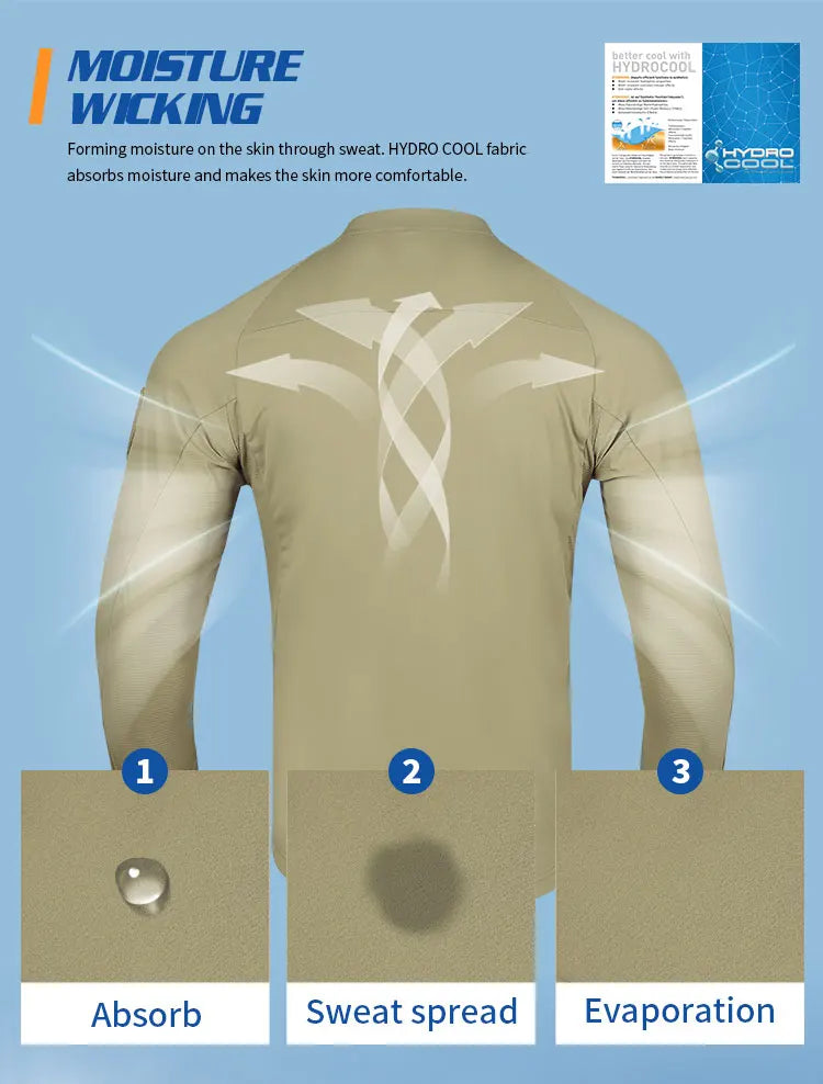 T-Shirt Manches Longues Anti-UV Homme UPF100+ – Sport Randonnée Emersongear