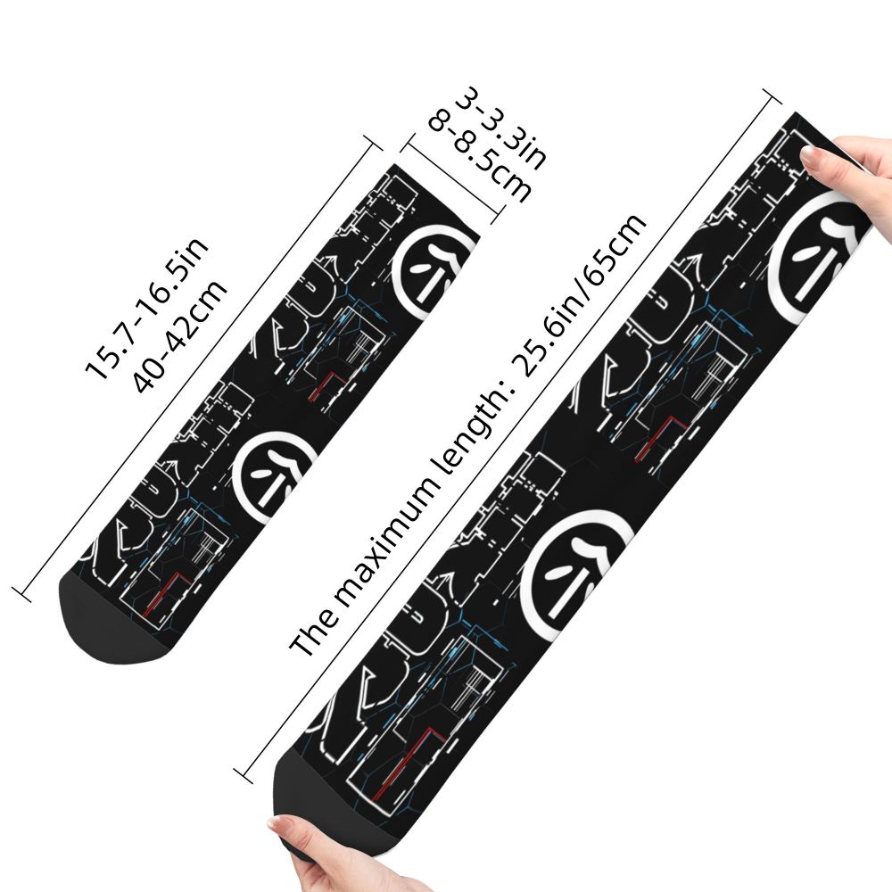 Techwear Men's Crew Socks Unisex Fun Japanese Future Tech Street Wear Style Spring Summer Autumn Winter Dress Socks