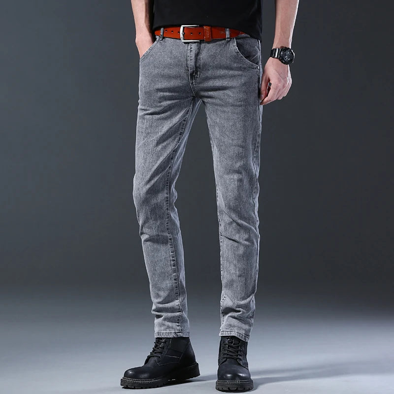 Jean gris slim homme – Denim stretch streetwear