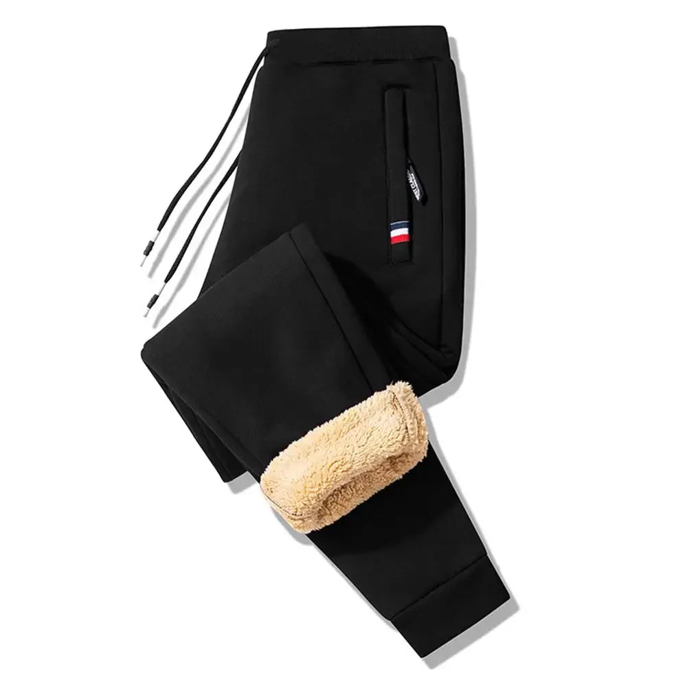 Pantalon Jogging Homme Polaire Chaud – Cordon Taille Élastique Hiver Confort