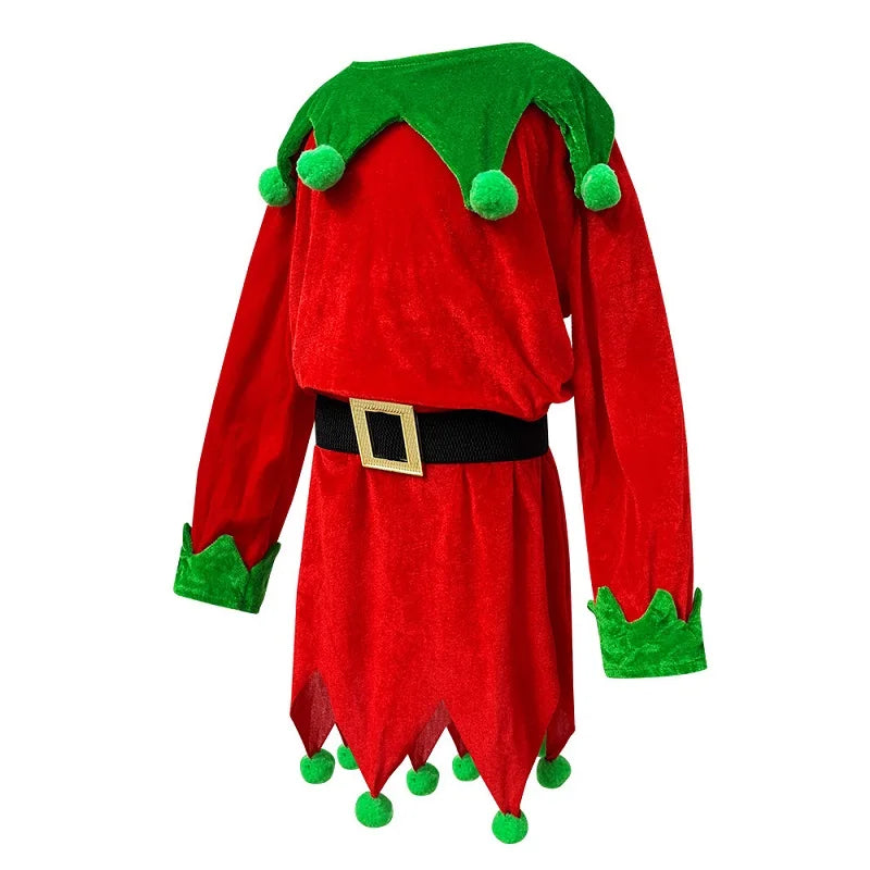Enfant Elf Costume Christmas Toddler Niño Red Velvet Holiday Elfs Outfit Fancy Dress Up Costumes For Enfants New Arrivals 2026