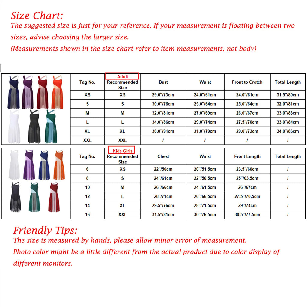 Women Ballet Dance Dress Adult Modern Contemporary Lyrical Dance Costumes Sleeveless Color Block Gymnastics Leotard Dancewear