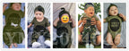Newborn Baby Boy Summer Clothes Set Letters Short Sleeve Romper