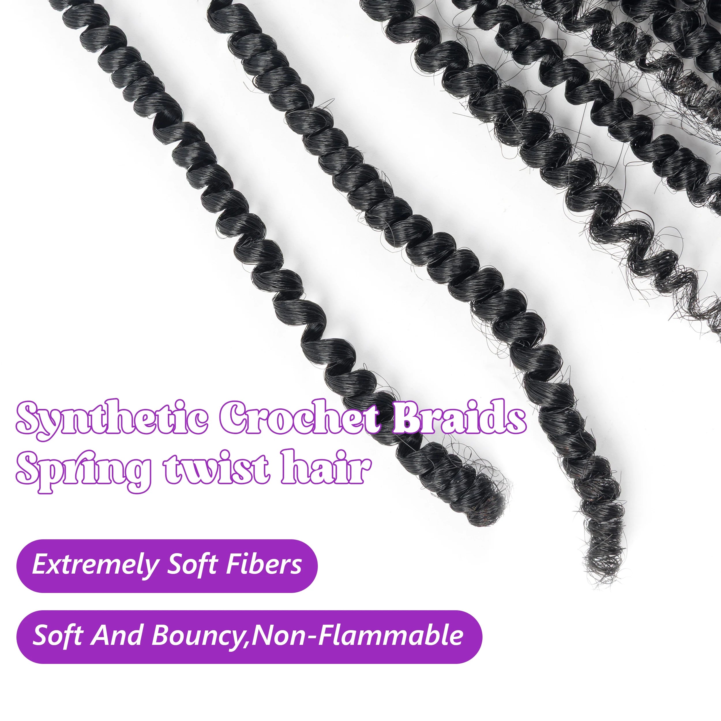 Latest and Hottest Wholesale Afro Twist Braiding Hair Spring Twists Hair Extensions Pre-curled for Short Kinky Twist Braids