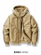 New 2026 Men's Thicken Warm Cotton Jackets Autumn Winter Fleece-lining Loose Casual Hooded Cargo Coats Men Parkas Jackets M-6XL