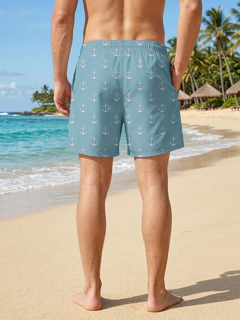 3D Print 2 in 1 Mens Swim Trunks Summer Quick Dry Beach Shorts with Phone Pocket Swimwear Swimsuit Bathing Suit  Board Shorts