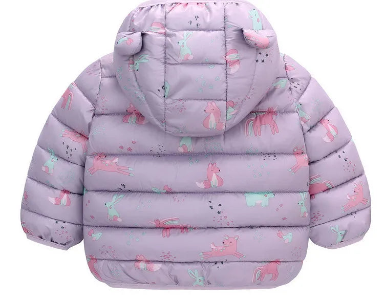 Doudoune Enfant Dinosaure À Capuche – Chaude Hiver 1-6 Ans Unisexe