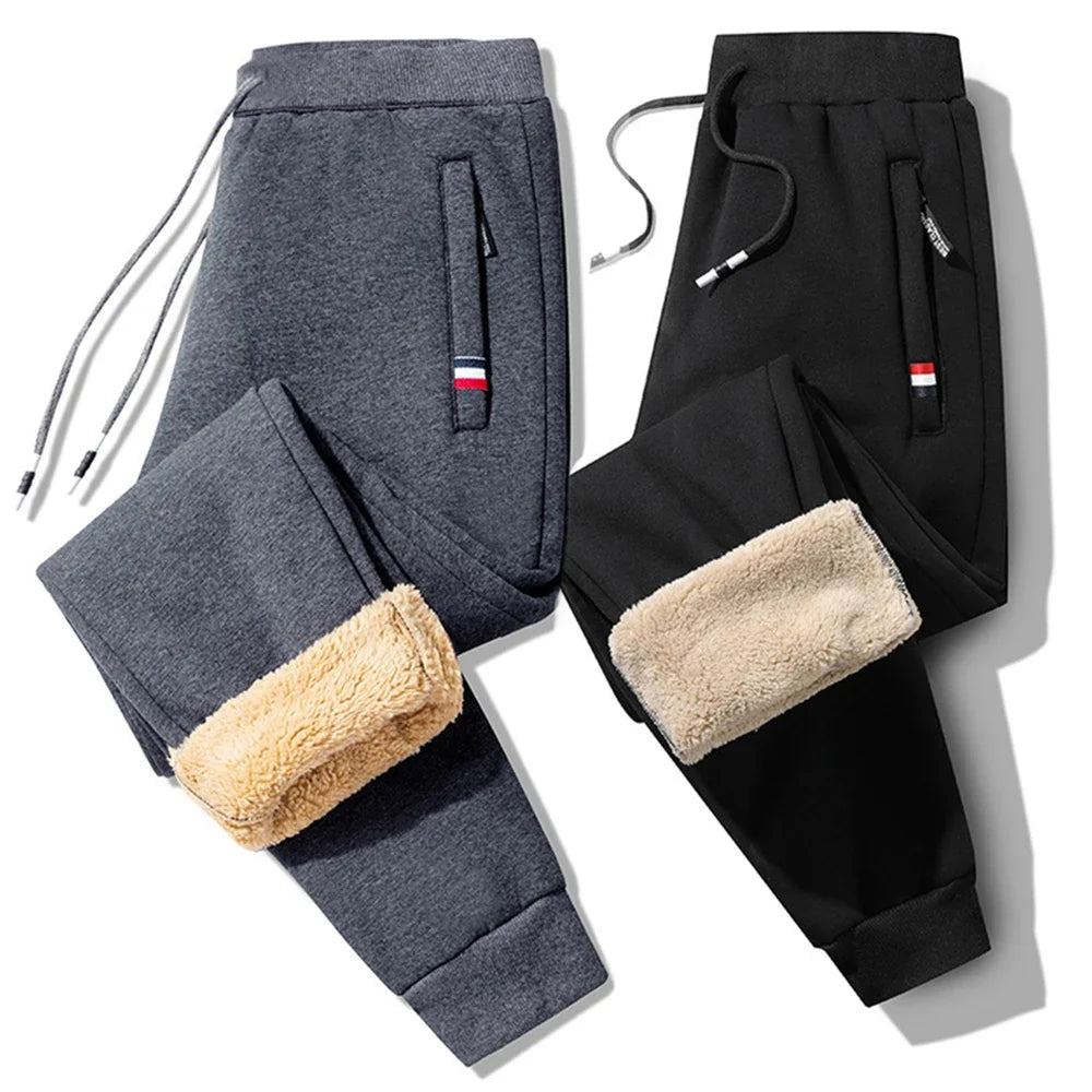 Pantalon Jogging Homme Polaire Chaud – Cordon Taille Élastique Hiver Confort