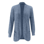 Cardigan femme ajouré avec poches – Manches longues bouffantes