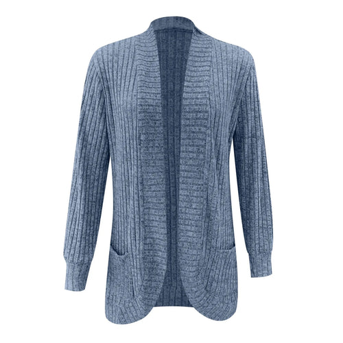 Cardigan Femme Ajouré Avec Poches – Ouvert Manches Longues Casual Automne