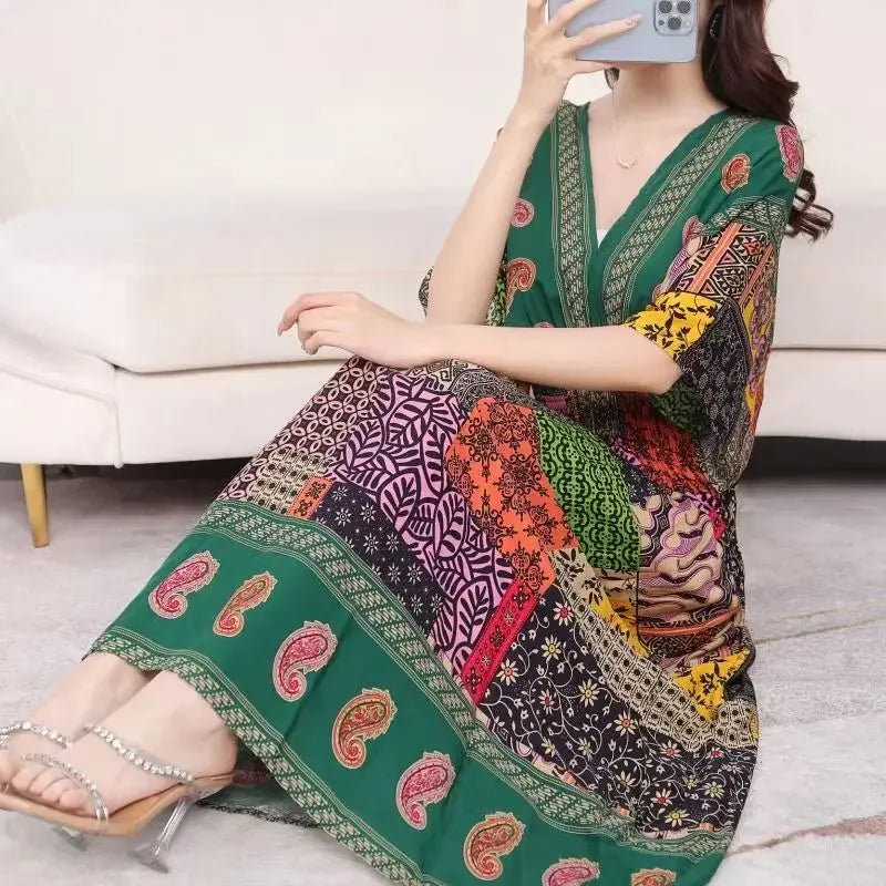 Robe Longue Bohème Imprimée