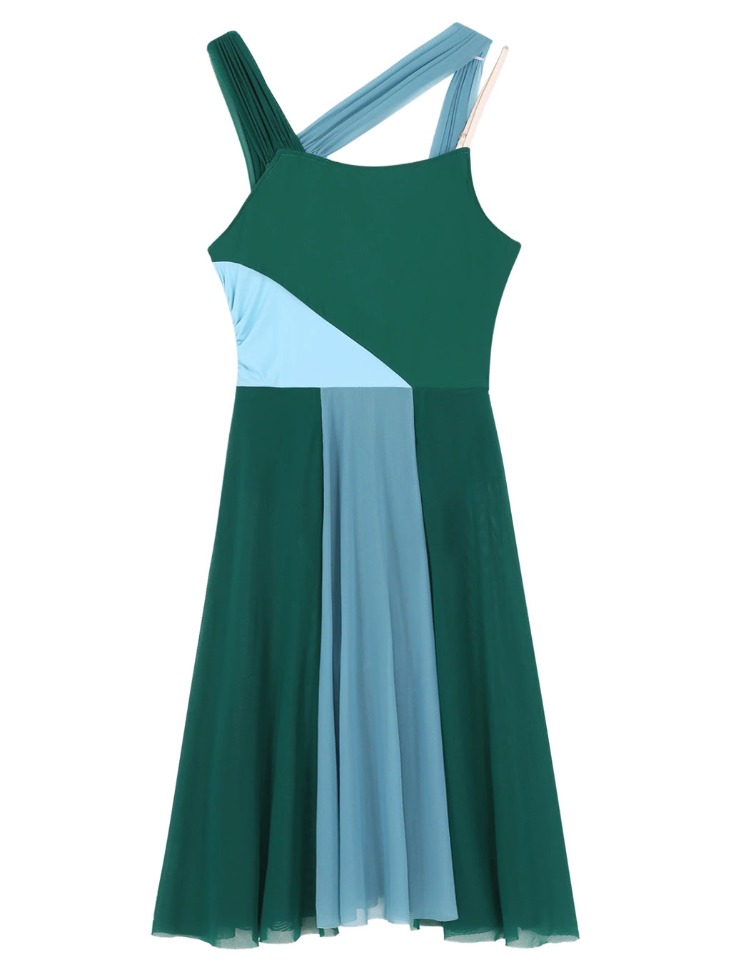 Women Ballet Dance Dress Adult Modern Contemporary Lyrical Dance Costumes Sleeveless Color Block Gymnastics Leotard Dancewear