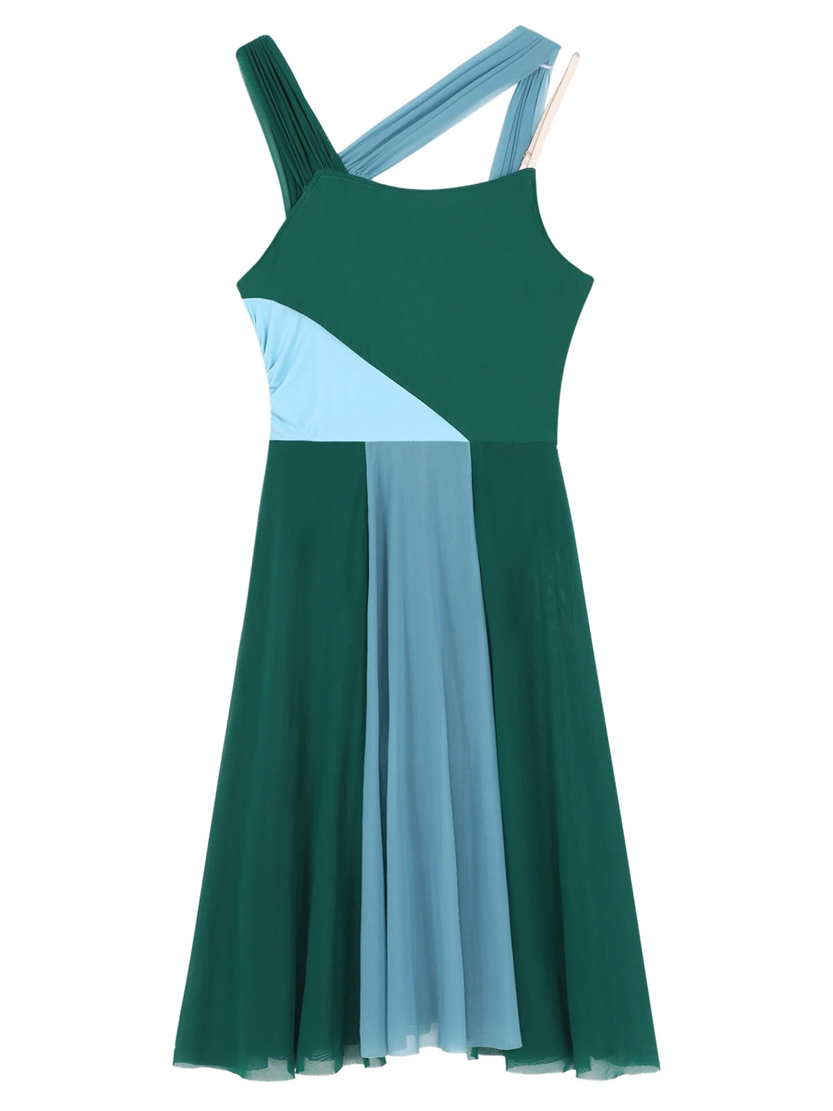 Women Ballet Dance Dress Adult Modern Contemporary Lyrical Dance Costumes Sleeveless Color Block Gymnastics Leotard Dancewear
