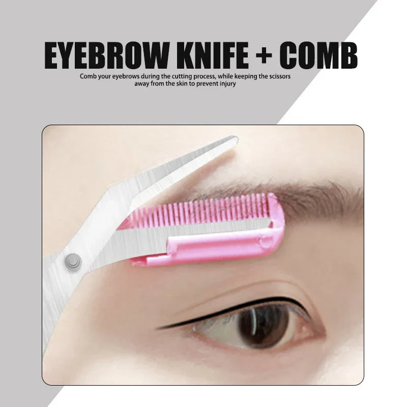 Eyebrow Trimmer Scissor Beauty Products for Women Eyebrow Scissors with Comb Beauty Scissors  Stainless Steel Makeup Accessories