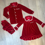 Ruffkids Velvet Baby Clothes Kids Pajamas Family Matching Pjs Loungewear Red Green Boys Girls Christmas Pyjamas Sets