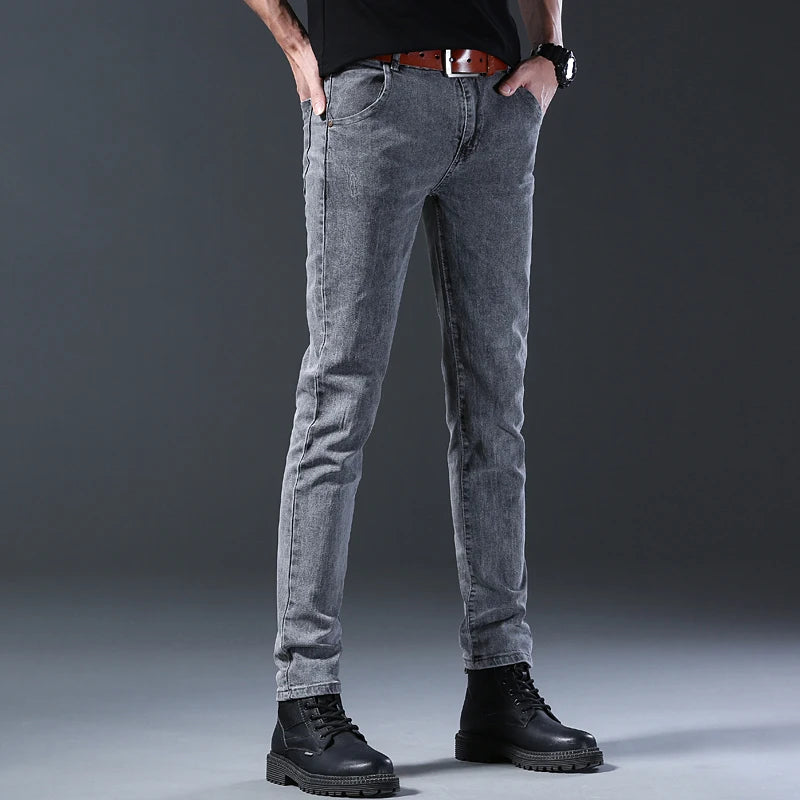Jean gris slim homme – Denim stretch streetwear