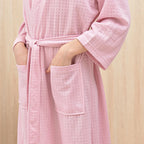 Peignoir Couple Col V – Robe de Chambre Unisexe Manches Longues