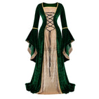 Women Renaissance Irish Deluxe Velvet Dress Victorian Medieval Long