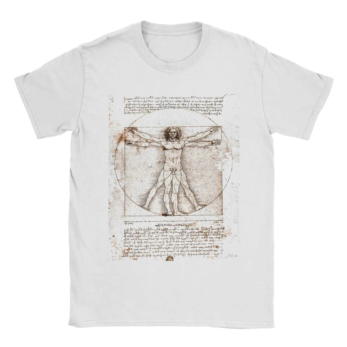 Men's Leonardo da Vinci Vitruvian Man T Shirts Engineer Pure Cotton Clothes Fun Short Sleeve Crewneck Tees Original T-Shirts