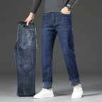 2026 Winter Fleece Thick Warm Men Jeans Slim Skinny Stretch Straight Classic Version of  Denim Plush Pants Male Brand Clothing