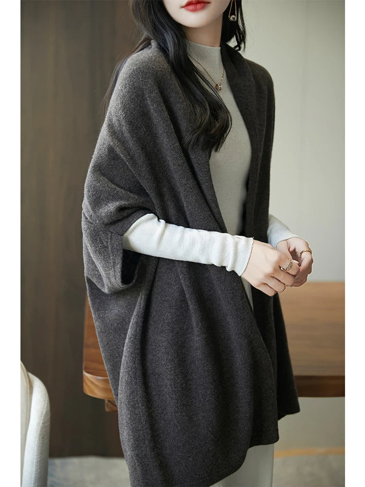 Cardigan Laine Mérinos 100% Femme – Cachemire Doux Col V Automne Hiver