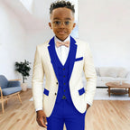 Boys Suits Jacket Vest Pants 3 Piece Set Formal Wedding Tuxedo Fashion Clothes for Kids Notched Lapel Blazer Child Clothes