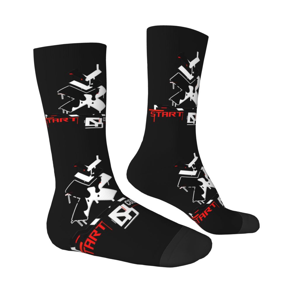 Techwear Men's Crew Socks Unisex Fun Japanese Future Tech Street Wear Style Spring Summer Autumn Winter Dress Socks