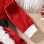 Baby Girl's Christmas Velvet Dress with PP shorts & Hat Set ,Pom pom Trim baby girl clothes,크리스마스 아기의상 ,vestido bebê menina luxo