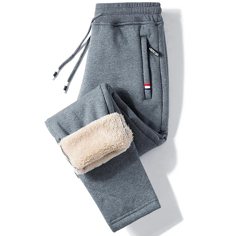 Pantalon Jogging Homme Polaire Chaud – Cordon Taille Élastique Hiver Confort