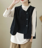 Veste femme style japonais vintage – Col V et boutons